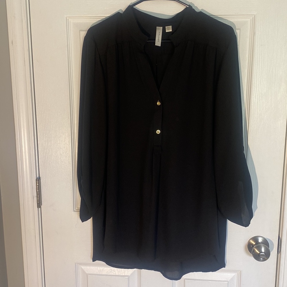 Black blouse with gold buttons size extra-large
